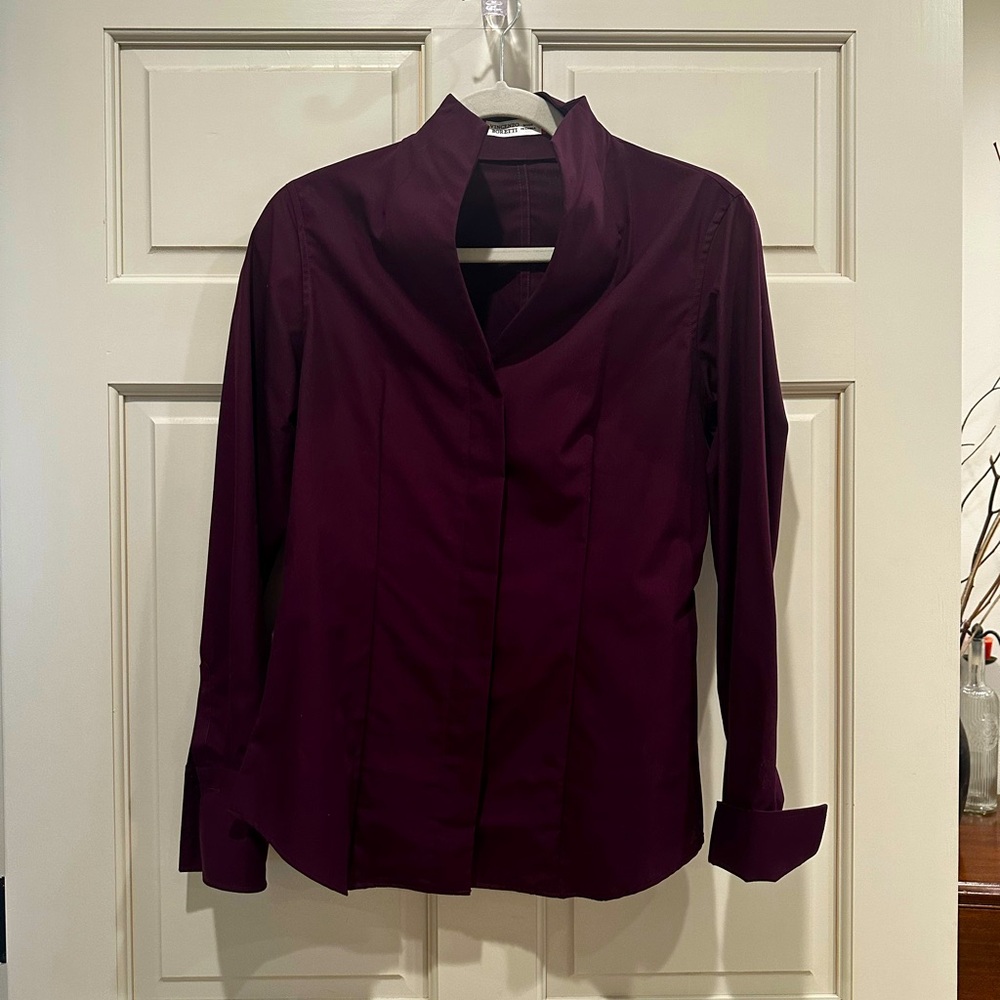 Beautiful Maroon, fitted, non-iron blouse.